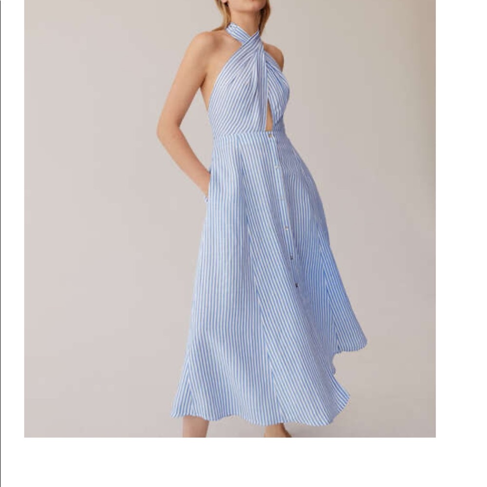 Striped Linen halter dress - new with tags